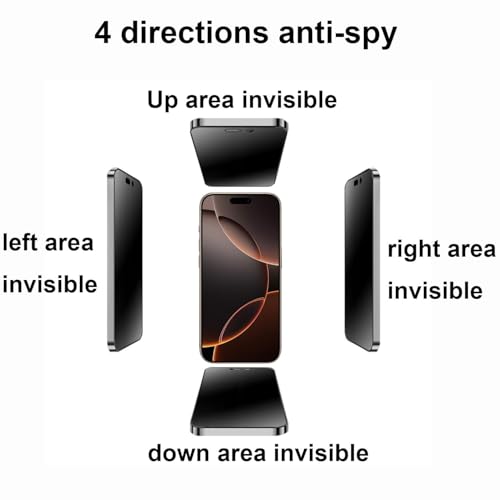 Image of DD SON Military Grade 360 Degree Privacy Tempered Glass for iPhone 17 Pro Max (6.9 inch) - Anti-Spy Screen Protector with Accessories Kit, Shatterproof & Scratch Resistant Screen Guard