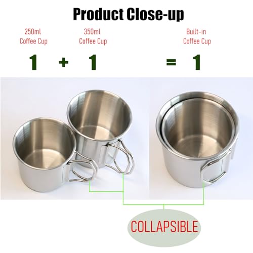 JouiiSiYa Camping Kettle & 2 Cups, Stainless Steel Camp Kettle – Lightweight Tea Pot for Open Fire, Portable with Carrying Bag (1.5L/1.6Qt) - Image 7