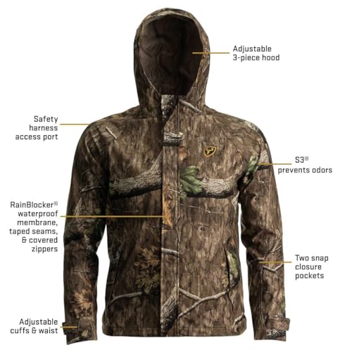 Image of SCENTBLOCKER Men's Lightweight Waterproof Breathable Camo Rain Jacket