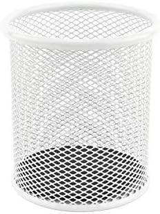 Portapenne In Rete Metallica Detectalia - Organizzatore Da Scrivania Rotondo Per Penne E Matite, Nero, Design Industriale - Foto 5