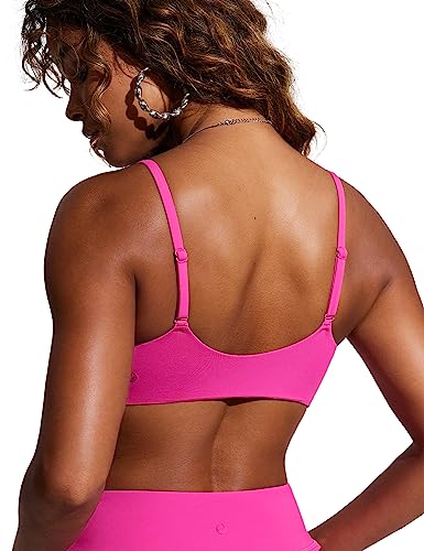 Image of CRZ YOGA D-DD Scoop Neck Bikini Tops | Removable Pads, Adjustable Spaghetti Straps, Swim, Bathing Suit Bra for Women