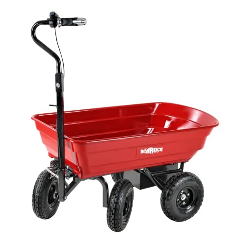 Carretilla eléctrica para jardín con batería, 2 ruedas, capacidad de carga 264 lbs, estructura de acero y color rojo miniatura 2