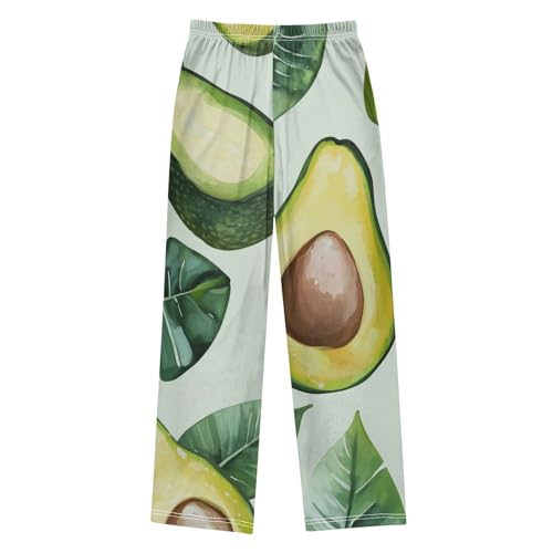 Avocado with Leaf Boys Long Pants Soft Trousers Elastic Waist Kids Lounge Bottoms with Pockets S-XL2