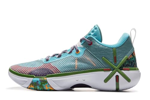 LI-NING Wade Shadow 6V2 Men's Lightweight Breathable Anti Slip and Rebound Professional Basketball Game Shoes Enamel Green US 7.5