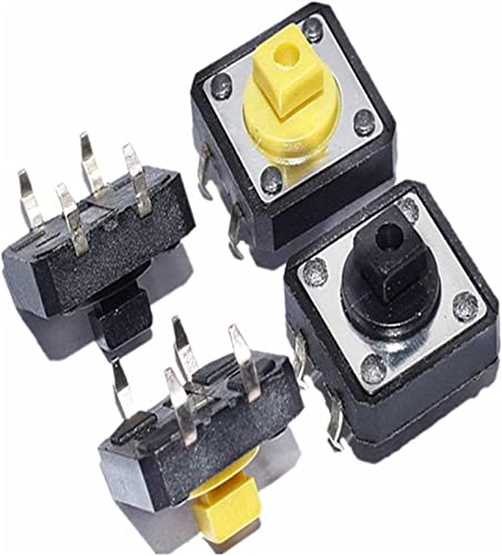 Micro-interrupteurs 12x12x7.3mm interrupteur tactile bouton poussoir jaune carré électronique
