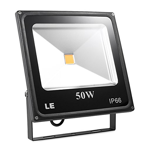 LE 50W Super Bright Outdoor LED Flood Lights,150W HPS Bulb Equivalent, Waterproof IP66, 3250lm, Warm White, 3000K, Security Lights, Floodlight (Warm White)