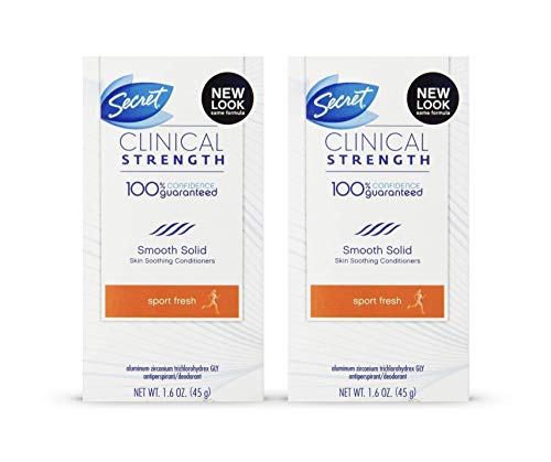 Secret Clinical Strength Sport Advanced Solid Antiperspirant & Deodorant Marathon Fresh Scent 1.6 Oz (Pack of 2)