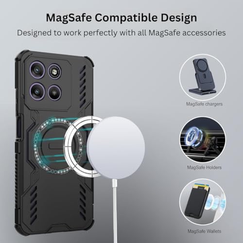 Image of Back Cover Case for Motorola Moto Edge 60 5G | 360 Protection Mobile Phone Case Mag-Safe | Motorola Edge 60 Back Cover | Moto Edge 60 Back Cover 5+G - Black TPU+PC