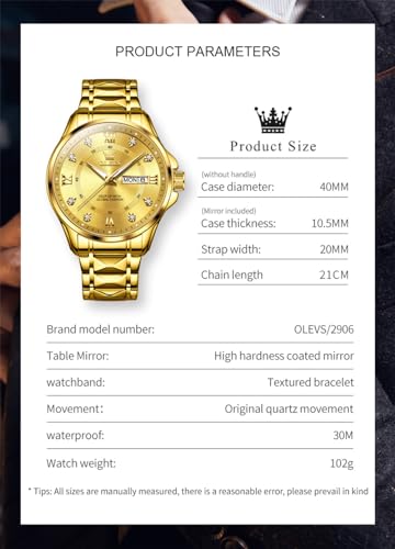 Image of OLEVS Men's Waterproof Watches Stainless Steel Waterproof Chronograph Wrist Watches Luxury Dress White Luminous Big Face Analog Quartz Male Watches