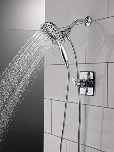 Image of Delta Faucet Ashlyn 17 Series Dual-Function Shower Trim Kit with 2-Spray Touch-Clean In2ition 2-in-1 Hand Held Shower Head with Hose, Chrome T17264-I (Valve Not Included)