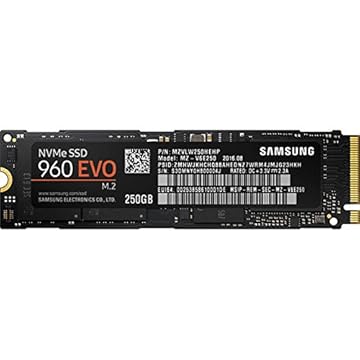 Samsung Série 960 EVO - PCIe NVMe de 250 GB - SSD interno M.2 (MZ-V6E250BW)