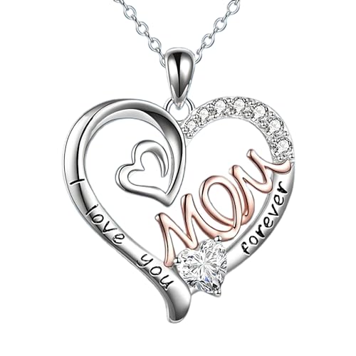 Bijoux de créateur en argent 925 et collier zircon au design double coeur