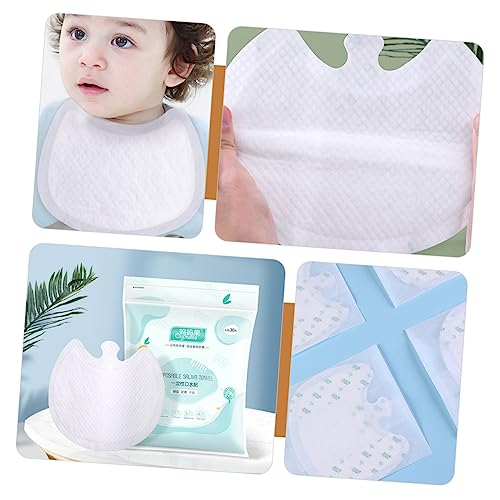 UPKOCH 30pcs Disposable Bibs for Newborns Bibs Soft Non-woven Material for Eating Drooling Gentle3