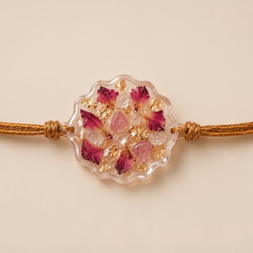 Image of Oye Happy - DIY Gemstone Rakhi Making Kit - Create Your Own Resin Rakhi | Handmade Raksha Bandhan Craft Kit | Resin Rakhi DIY Set