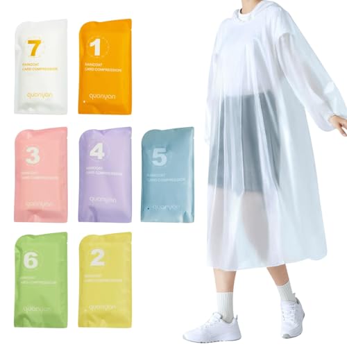 BIGTHREE Rain Ponchos 7 Pack of Emergency Waterproof Raincoats Poncho Waterproof adult Men and Women for OutdoorConcert Camping Theme Parks and Daily Commutes Fishing