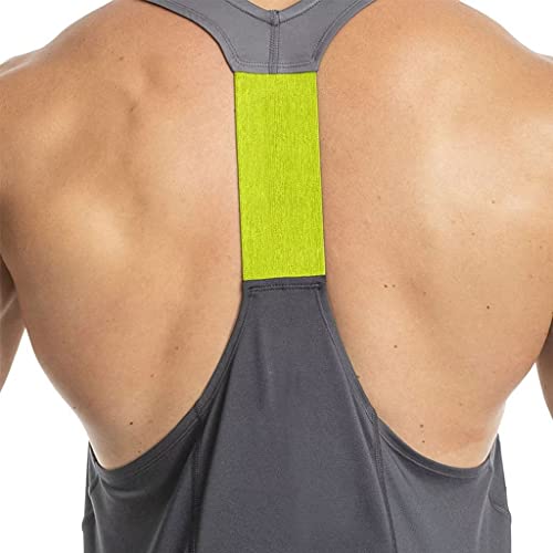 Oluolin Men's Tank Tops Muscle T Shirt Workout Gym Training Y Back Athletic Bodybuilding Tees Sleeveless Shirts Iron Grey #TOP3