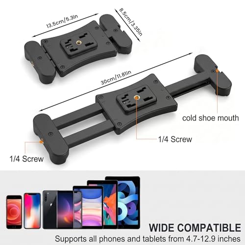 Image of ZORBES for iPad and Phone Tripod Mount Holder with Ball Head for Selfie Stick Rod Camera Monopod, Tablet Holder for 4.7-12.9 inch Tablets & Phones