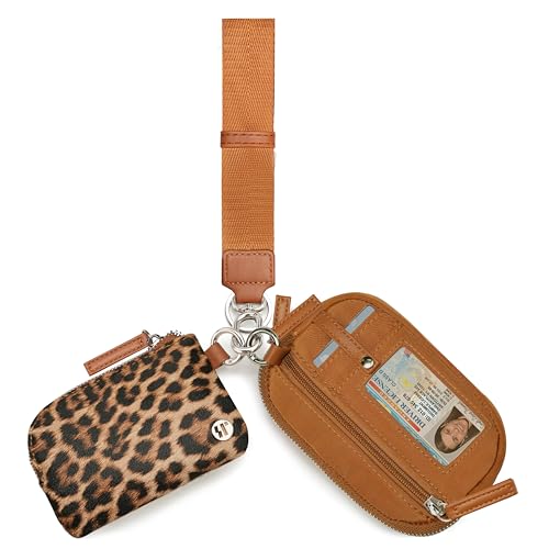 Image of Wallet Wristlet for Women, RFID Wallet Keychain with Dual Pocket | Nylon Wristlet Wallet with Coin Purse, ID Window, Card Holder and Small Wallet Design