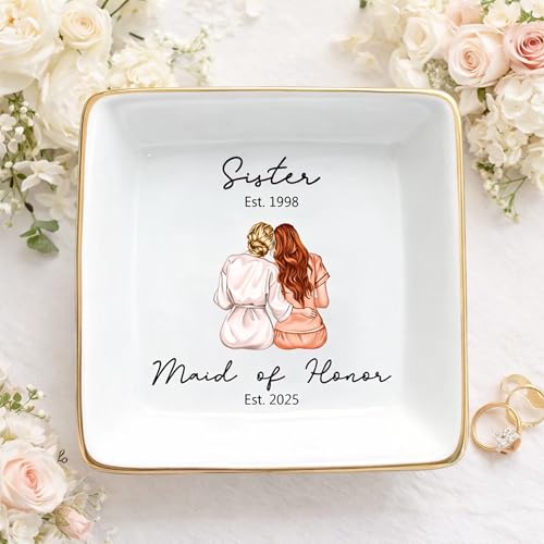 Personalized Sister of the Bride Jewelry Dish