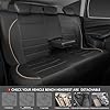 CAR PASS Universal FIT Piping Leather Car Seat Cover, for suvs,Van,Trucks,Airbag Compatible,Inside Zipper Design and Reserved Opening Holes (Full Set, Black and Beige) #3