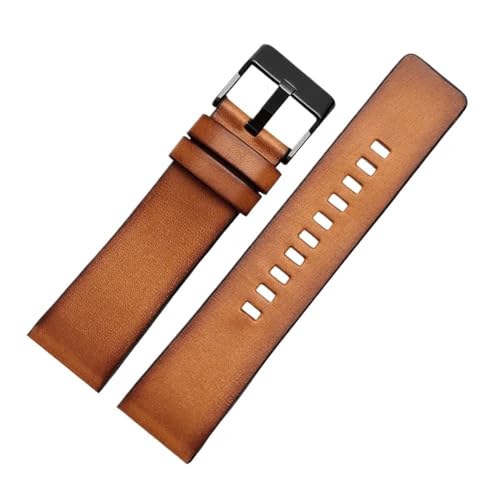 Correa de cuero LAMGUL de 24mm para reloj Diesel DZ7406 en color marrón retro