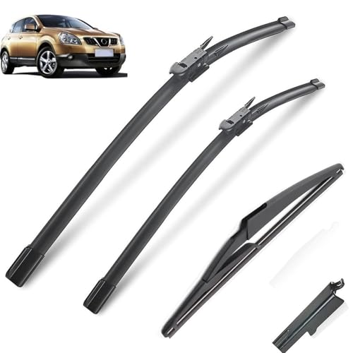 Tergicristalli di qualità OEM per Nissan Qashqai Dualis J10, spazzola tergicristallo anteriore e posteriore 2006-2013 2012 2011 2010 perfetta aderenza per parabrezza.