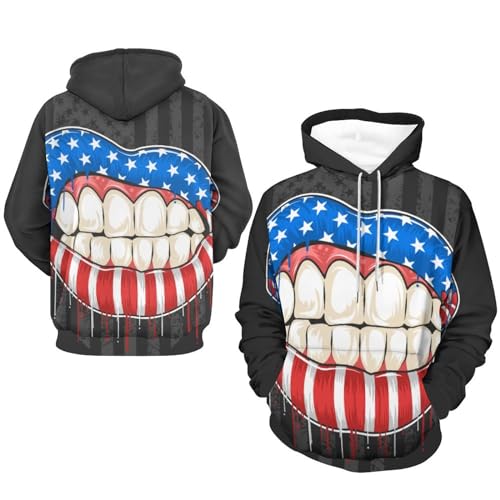 Sweats à capuche lèvre Amérique UMENG pull unisexe S - 7