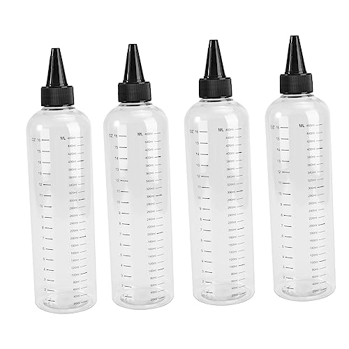 PRETYZOOM Hair Dye Bottle Narrow Tip 4pcs 500ml Squeeze Bottles for Lotion Leakproof for Women to Diy Hair Coloring