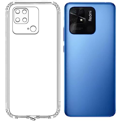 Image of COVERBLACK Soft Rubber Silicon Clear Back Cover Compatible Model for Redmi 10 - Transparent
