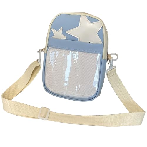 Ita Bag Crossbody Pin Bag with Insert Japanese Y2K Star Purse Double Straps Satchel Shoulder Bag for Women