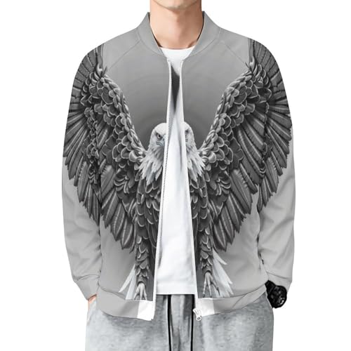 Blouson homme printemps aigle aux ailes déployées style animalier
