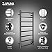 Zamuna Electric Towel Warmer for Bathroom, 1200 x 500mm (Round), Wall Mounted Heated Towel Rack, Stainless Steel 8 Bars, Towel Rail Rack with on Off Switch (Black)