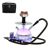 Acrylic Hookah Set with Everything, Micro Bubble Sheesha Hookahs Portable with System Silicone Hookah Bowl Silk Hookah Pipe Tongs for Better Shisha Narguile Smoking