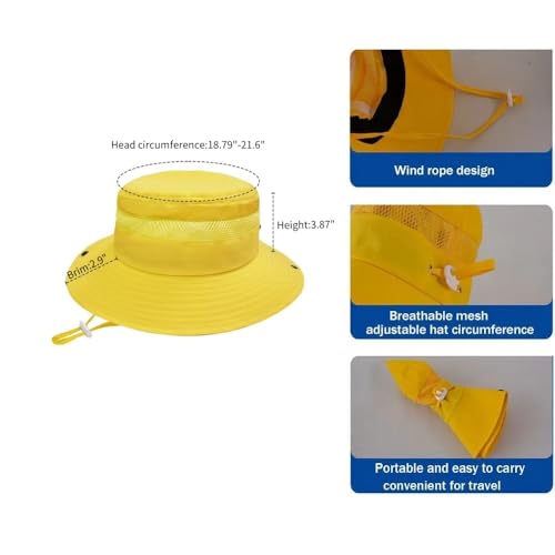 Outdoor Kids Sun Hat for Boys Girls Toddler - UPF 50+ Wide Brim Bucket Hat Quick Dry Foldable Breathable Fishing Safari Hat2
