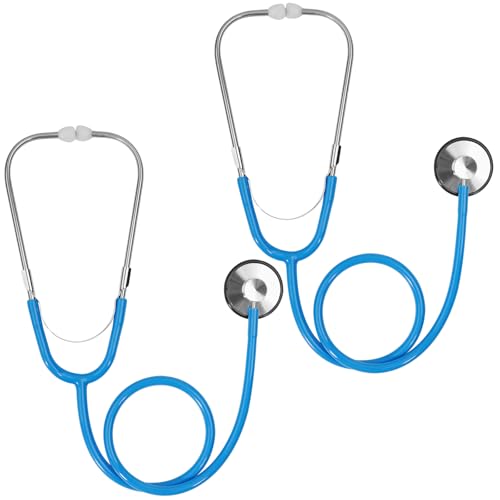 ERDOGLY Kids Stethoscope, 2 Pack Real Working Nursing Stethoscope for Kids Role Play, Toddler Doctor Play Set for Boys Girls, Toy Medical Kit Nurse Cosplay Costume Accessories, Blue by ERDOGLY - Used condition - US$8.99