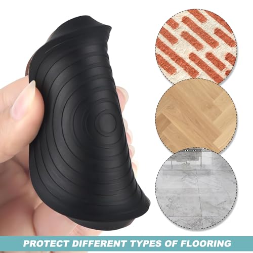Furniture Caster Cups, Rubber Chair Leg Feet Caps Non Slip Furniture Coasters Pads Leg Floor Protectors for Carpet Bed Cabinet-4pcs - Image 2
