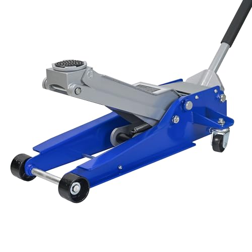 5 Ton Heavy Duty Hydraulic Floor Jack, Low Profile Steel Service Jack, Dual Piston Quick Lift, CE Certified