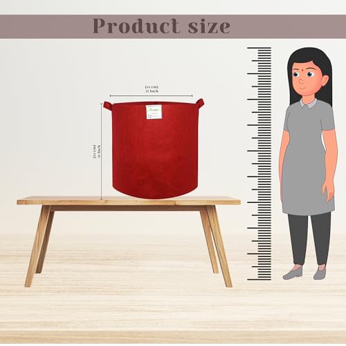 Image of Geo Fabric Grow Bags 21X21 Inch (Pack of 10) | 400 GSM UV-Protected Vegetable Plant Bag | Grow Bags for Terrace Gardening Maroon | Heavy Duty Plant Grow Bag