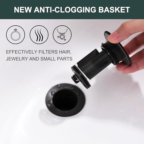 Kenes KE-P300-8 Oil Rubbed Bronze Pop Up Sink Drain, Bathroom Vessel Lavatory Vanity Faucet Sink Drain Stopper thumb #6