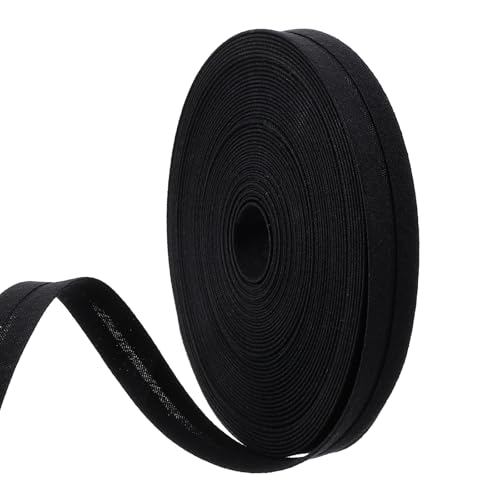 Nogeqi 1/2 Inch Black Bias Tape for Sewing, 11 Yards Thickened Double Fold Bias Tape,Binding Tapes,Sewing Tapes for DIY Garment, Seaming, Piping, Quilting Hemming