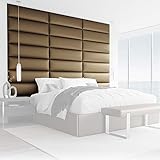 Vänt Upholstered Wall Panels - Queen/Full Size Wall Mounted Headboards - Metallic Gold - Pack of 4...