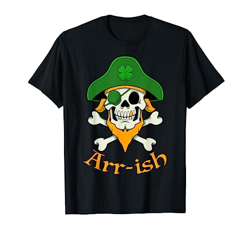 ArRish Irish Pirate Trèfle Tête de mort St Patricks Day T-Shirt