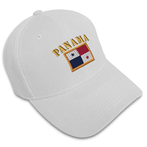 Speedy Pros Baseball Cap Panama Flag Embroidery Countries Acrylic Hats For Men & Women Strap Closure White #TOP17