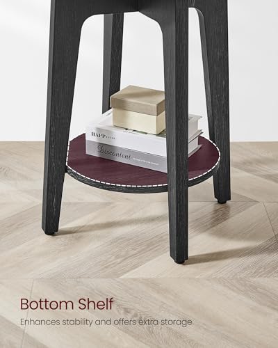 Image of VASAGLE MAEZO Collection - Side Table, 2-Tier Small Round End Table, Nightstand with Tapered Legs, Curved Transitions, for Small Spaces, Living Room, Bedroom, Charcoal Gray ULET283T22