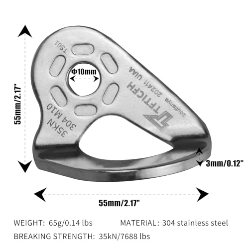 Image of 5pc UIAA 35kN Heavy Duty Stainless Steel Climbing Bolt Hanger, M10, Silver, Button Head, 10mm Bolt, for Rock Climbing, Hammock, Gym, Aerial Work, Caving, Rescue