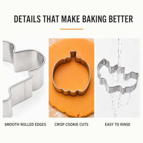 9 Pieces Halloween Cookie Cutters, Stainless Steel Biscuit Cutter Set — photo 3