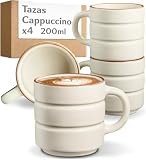 Cosumy Juego de Tazas Cafe con Leche Beige - 4x 200 ml - Taza Capuchino
