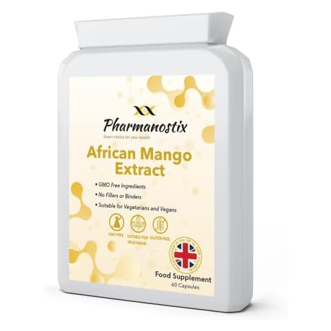 Pure African Mango Extract 18000mg 60 Capsules- HIGH Strength Supplement to Support Weight Loss, Healthy Digestion & Cholesterol Balance-High in Dietary Fibre Content- Vegans Friendly Cover