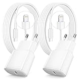 Chargeur Rapide pour iPhone, Lot de 2 PD 3.0 Prise USB C avec 2M Cable...