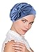 Lux Ultra Soft Bamboo Chemo Hat Flower Bow Beanie Cancer Cap Turban Dusty Blue
